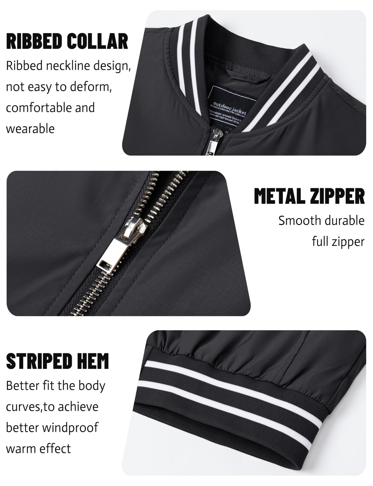 Mens Lightweight Coat Bomber Jacket Casual Spring Fall Outdoor