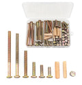 70pcs M6 Crib Screws Barrel Nuts Assortment Kit and Wood Dowel Pins for Furnitures Cribs Chairs