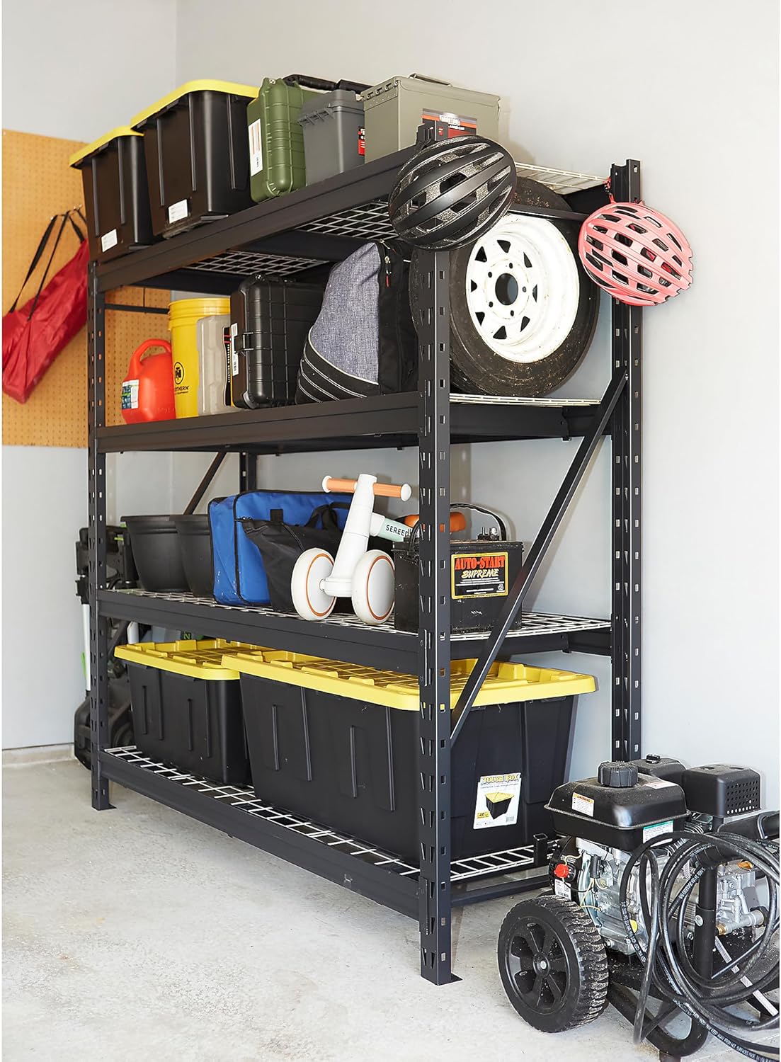 4-Tier Industrial Steel Shelving Unit, 8,000-Pound Load Capacity, Garage Storage Rack, 77" W x 24" D x 72" H |