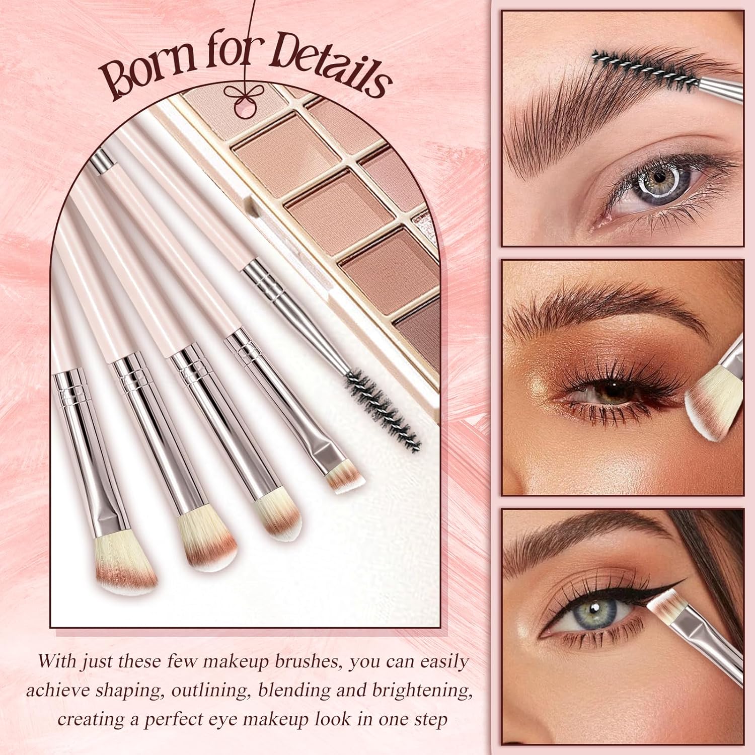 Makeup Brush Set, Premium Synthetic 10 PCS Makeup Brushes, Travel Makeup Brush Set with Soft Hairs, Makeup Brushes