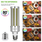 60W Corn LED Light Bulb Fanless (200 Watt Metal Halide/HID/HPS Replacement) E26/E39 Large Mogul Base LED Lamp 5000K