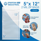 5" X 12" Long Zip Bags (100 Count) - 2 Mil Clear Reclosable