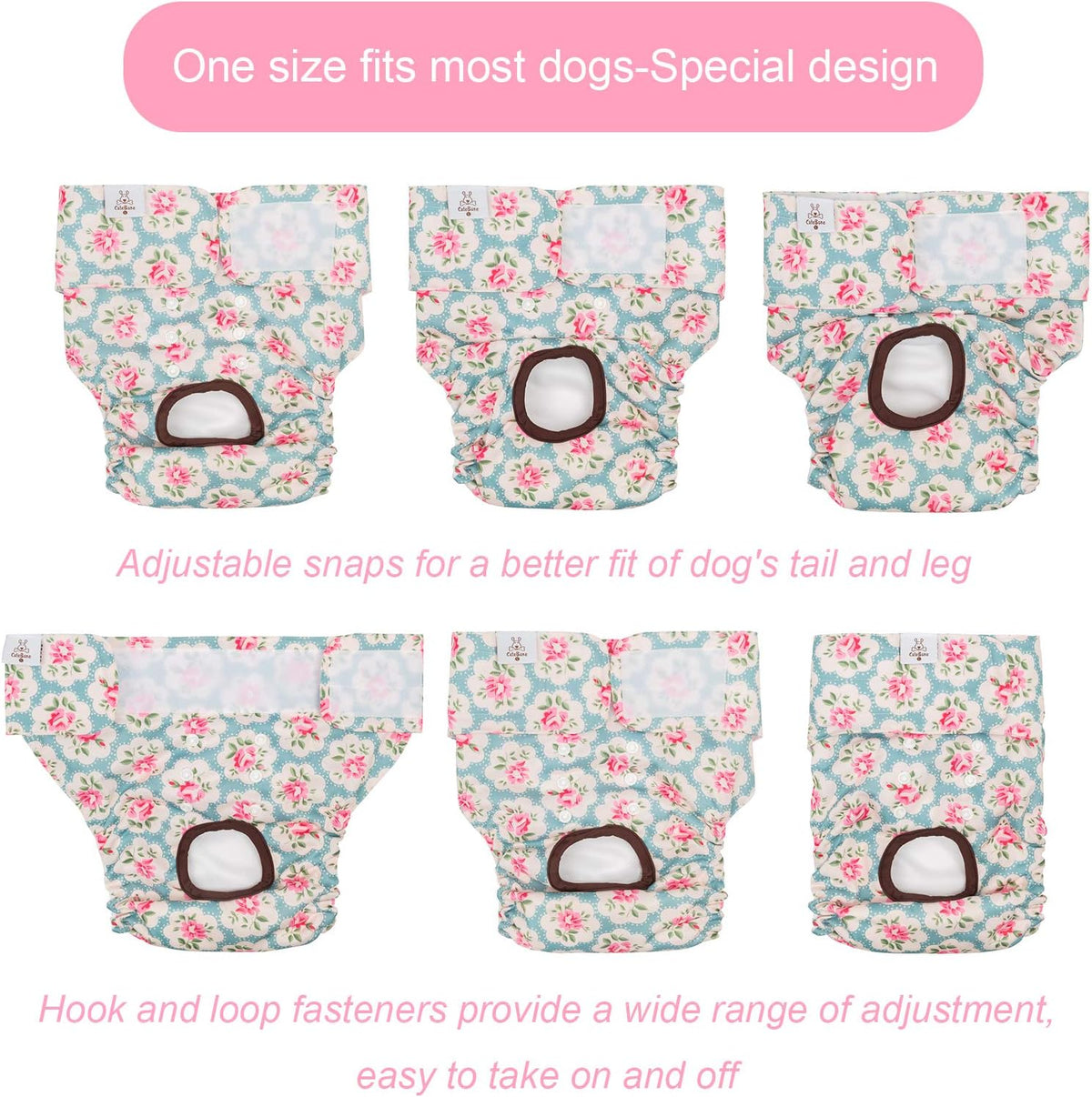Dog Diapers Female Washable Small Medium Large 3 Pack Reusable Doggie Diapers Puppy Period Pants for Doggy Heat Cycle