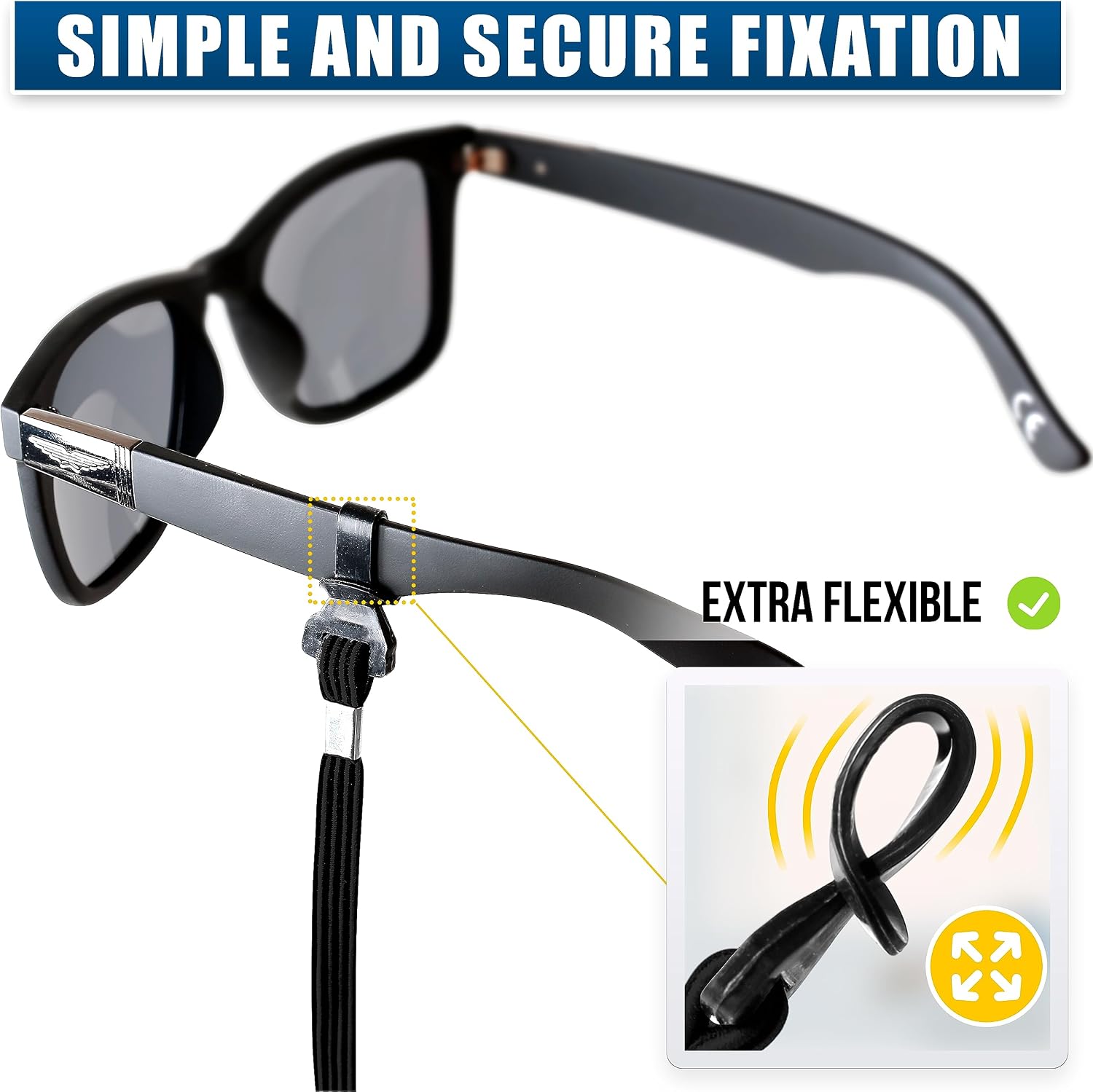 Eye Glasses String Holder Straps - Sports Sunglasses Strap for Men Women - Eyeglass Holders Around Neck - Glasses