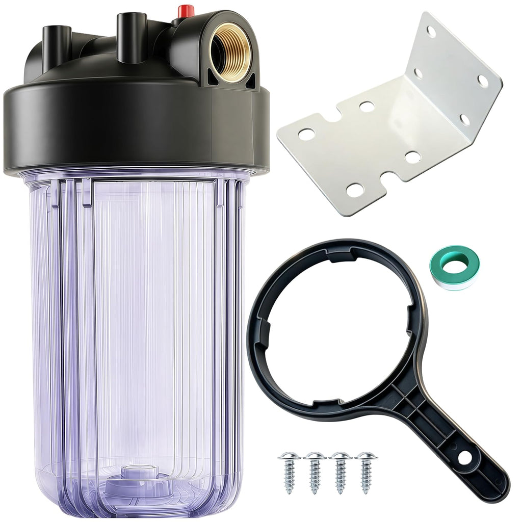 WH-C10HD 10" x 4.5" Whole House Water Filter Housing, Clear | Whole House Water Filter System, Whole House Filter
