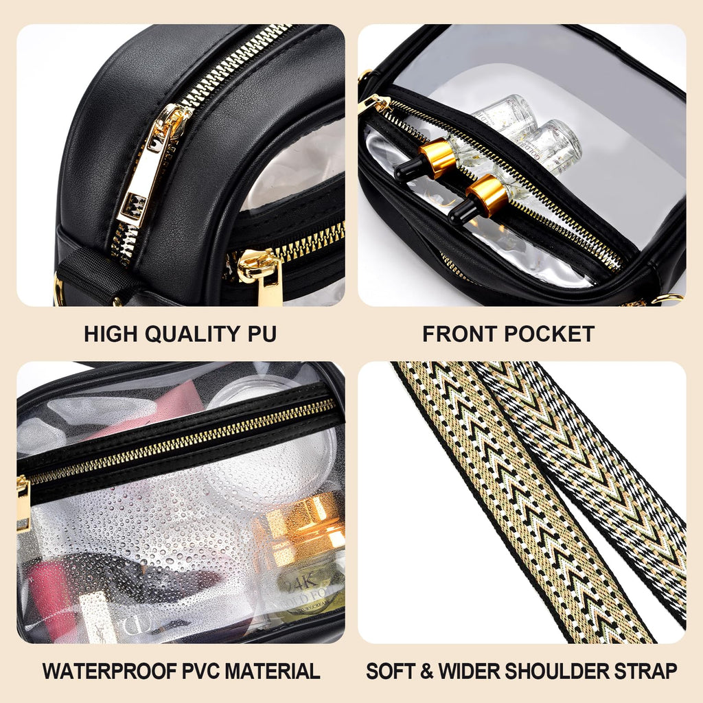 Clear Purse for Stadium Events Transparent Crossbody Bag