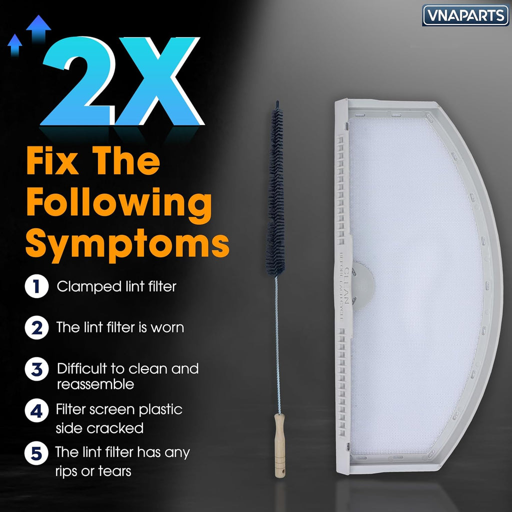 Dryer Lint Filter for GE GTD65EBSJ0WS GTD65GBPL0DG GTD65EBSJ3WS with Brush