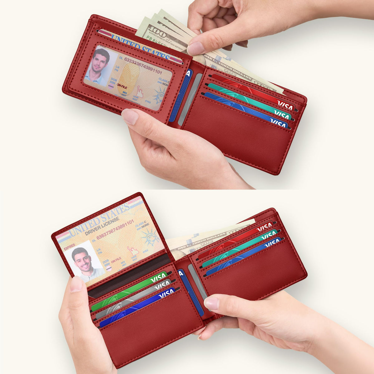 Wallet for Men Slim RFID Blocking Credit Card Holder Leather Wallet