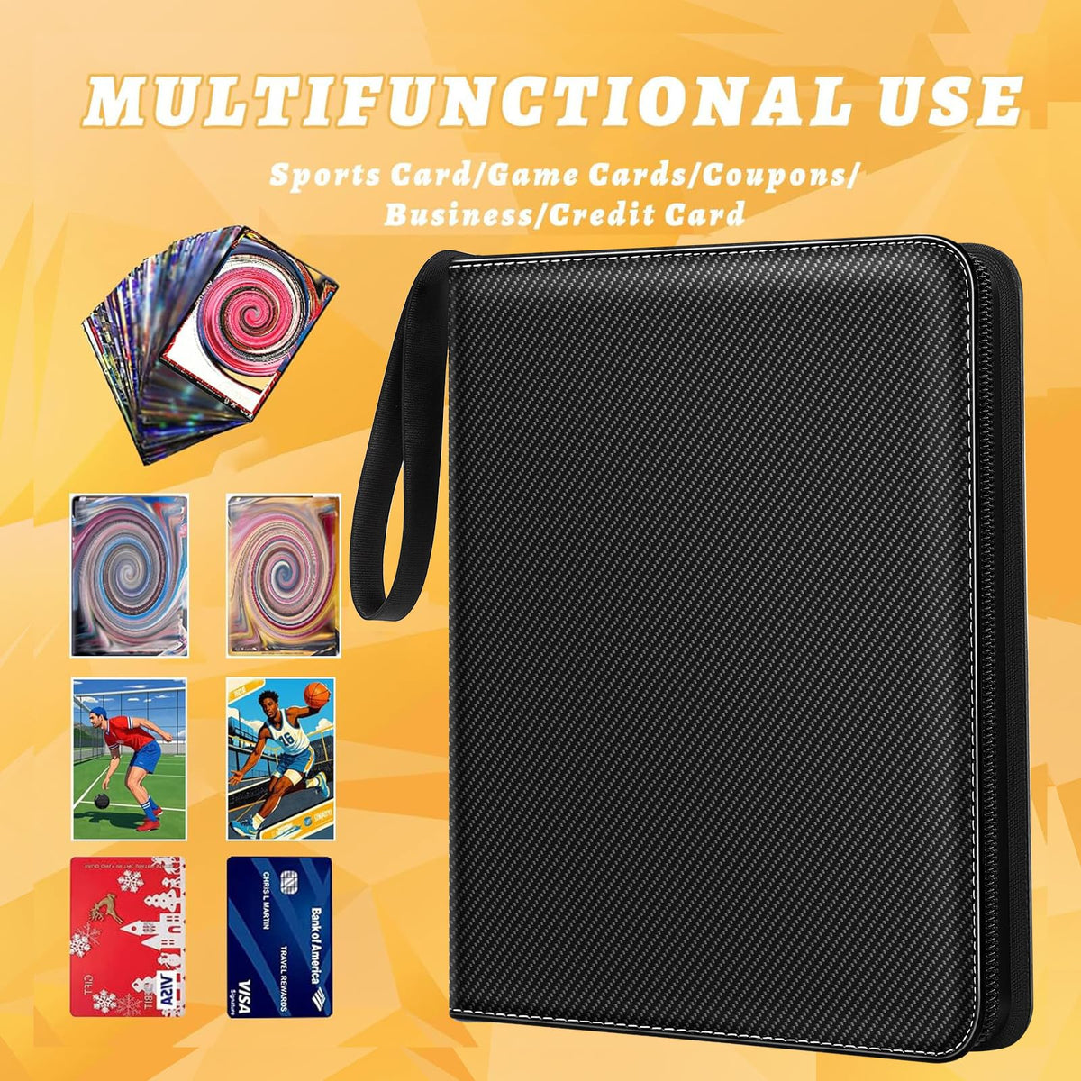 Card Binder 4 Pocket‑Holds Up to 400 Cards