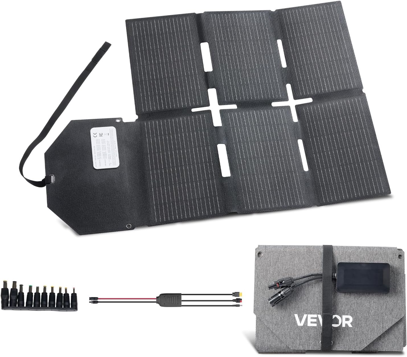 60W Foldable Solar Panel Charger, 16BB N-Type Monocrystalline Solar Panel 24% Efficiency, Lightweight Portable with
