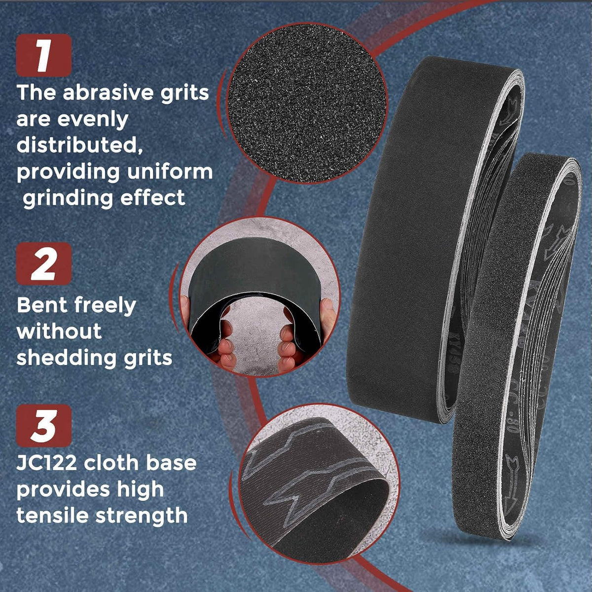 Sanding Belts 6 x 89 Inch 320 Grit Silicon Carbide Abrasive 2 Pcs