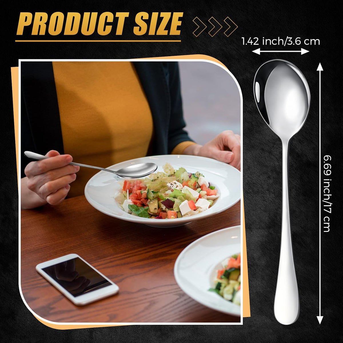 100 Pcs Soup Spoons Bulk, Stainless Steel, Silver