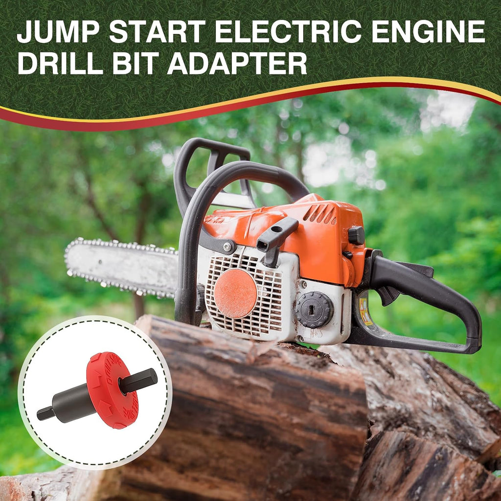 Electric Engine Drill Bit Adapter, Jump Starter Tool Replacement for Craftsman Speed Start Bit, Fits for Troy Bilt Craftsman Quick Start String Trimmers, No Manual Pull to Start