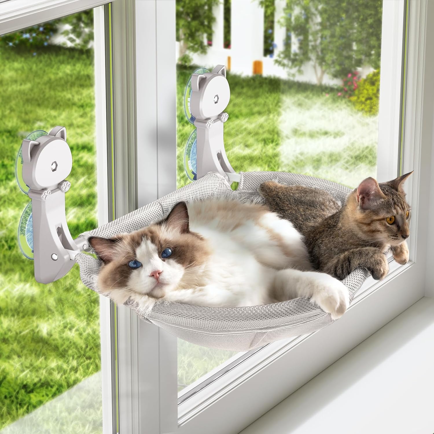Cat Window Perch Cordless, Glow in The Dark & Stable Cat Beds- Breathable Window Hammock for Overlooking, Sunbathing