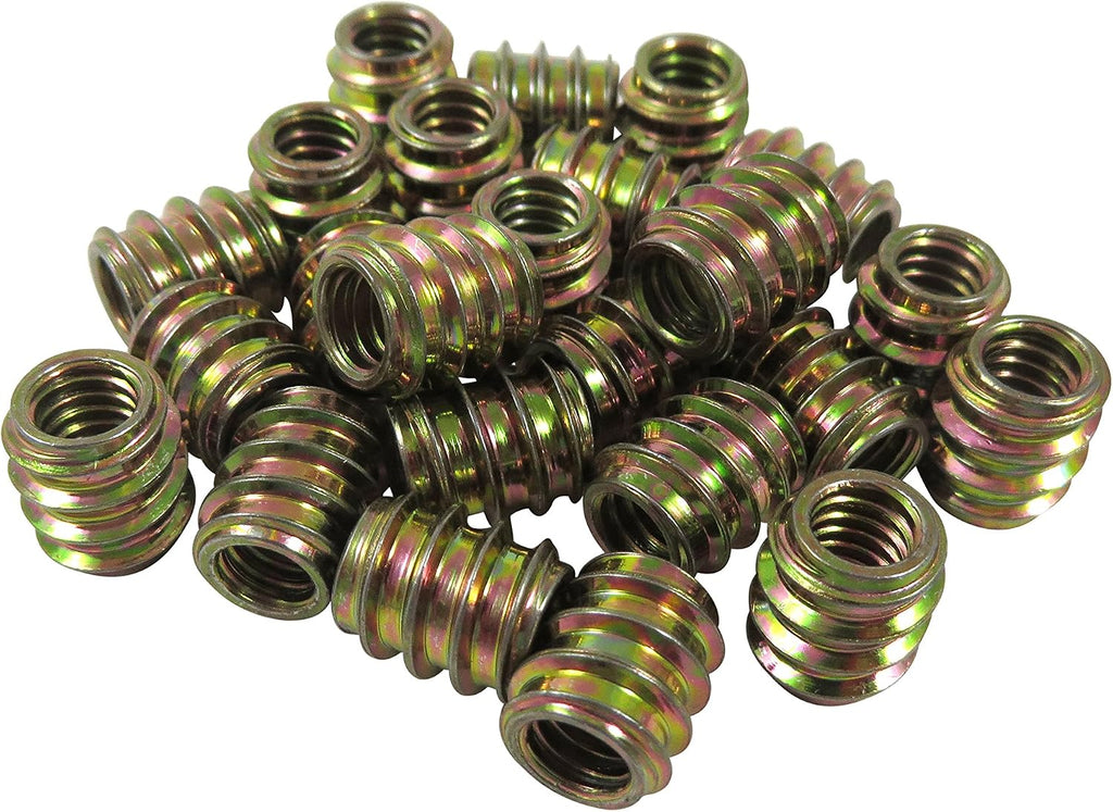 Taytools 468617 25 Pack 10-24 Threaded Inserts, Allow Steel, Zinc Plated, Length 15/32 Inches