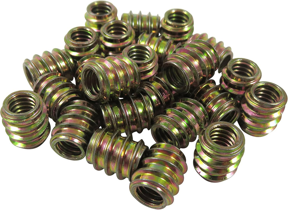 Taytools 468617 25 Pack 10-24 Threaded Inserts, Allow Steel, Zinc Plated, Length 15/32 Inches