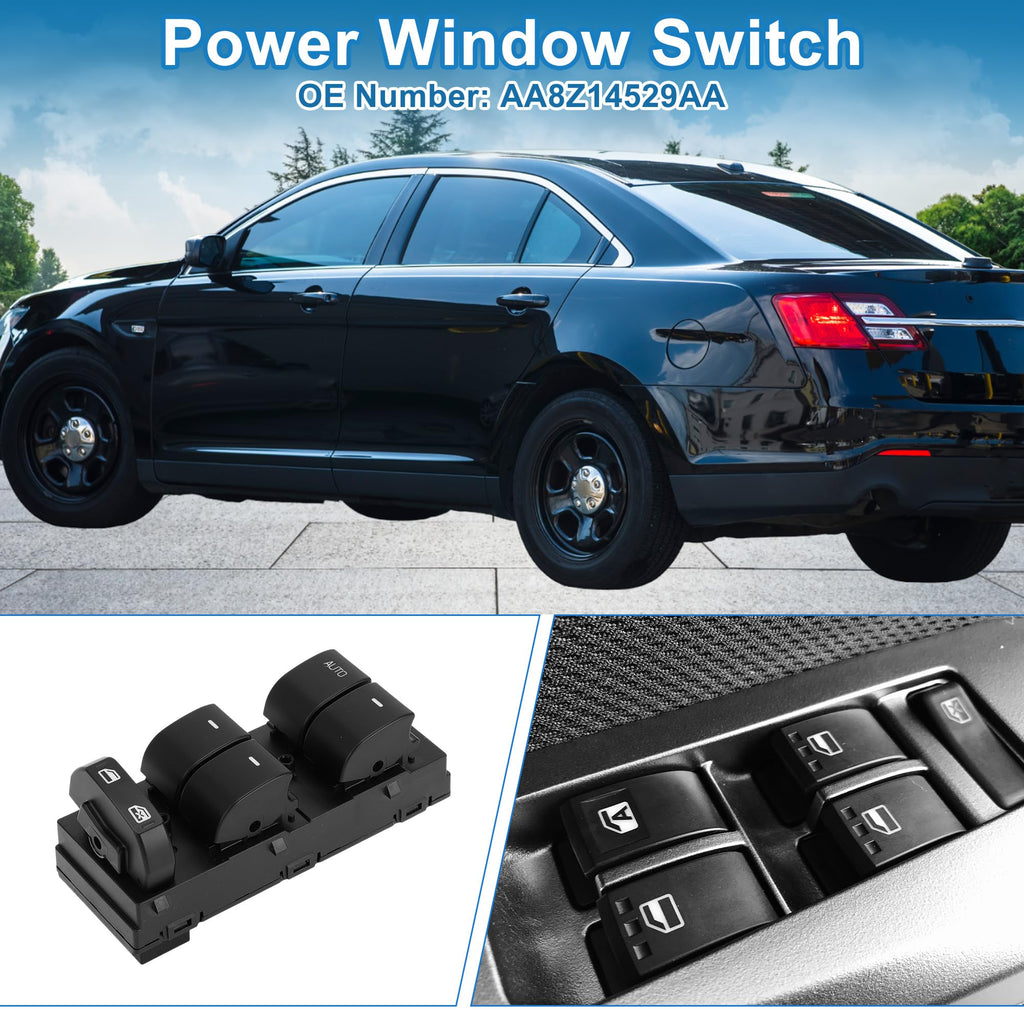 A ABSOPRO Power Window Switch No.AA8Z14529AA Window Control Switch for Ford Flex Taurus Black
