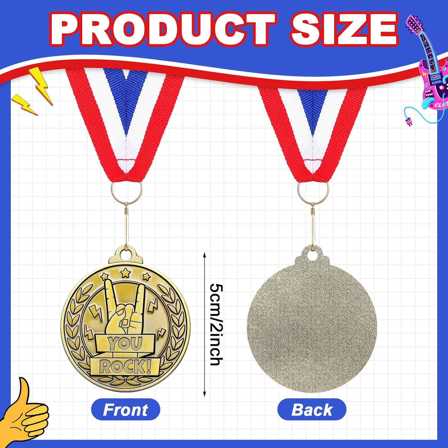 30 Pcs 2'' Gold Awards Medals Bulk Winner Medals with Neck Ribbons Encourage Team Participation for Adults Trophy