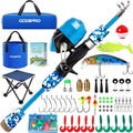 Kids Fishing Pole - Portable Kids Fishing Rod and Reel Combo, Kids Fishing Gear with Tackle Box, Spincast Reel