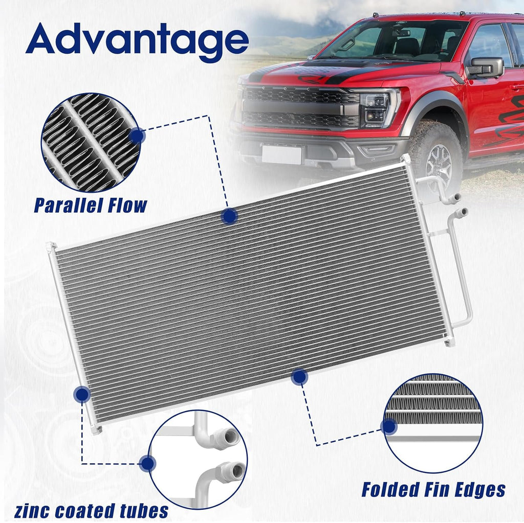 Air Conditioning A/C Condenser Compatible with Ford F-150 Heritage F-250# 4678, 7014678, FO3030144, 6L3Z19712BA, 6L3Z19712BB