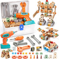 Kids Tool Set with Drill & Toolbox, 160PCS STEM Construction Building Toys