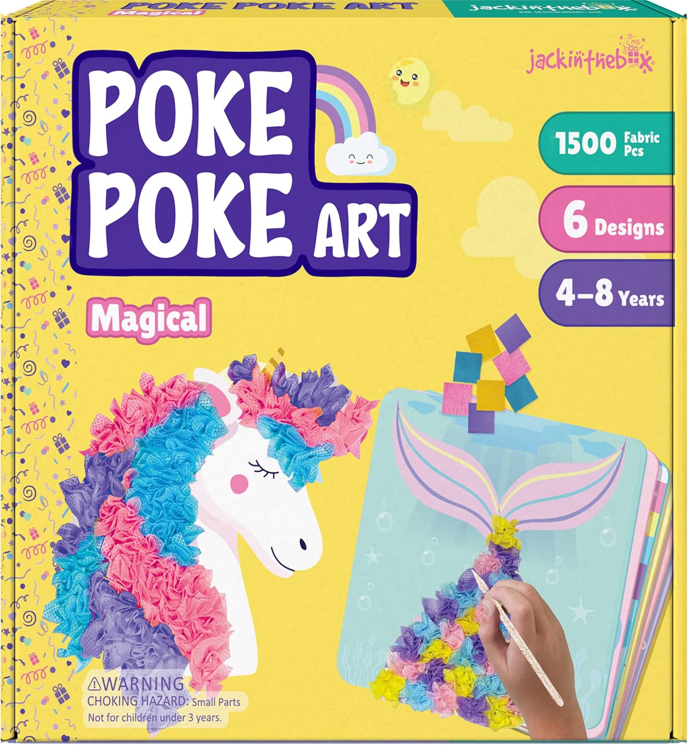 Poke Art Magical Flower Pressing Craft Kit for Girls, Ages 4-8 | 1500 fabric pieces, 6 thick boards, arts and crafts