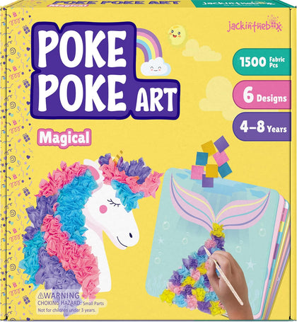 Poke Art Magical Flower Pressing Craft Kit for Girls, Ages 4-8 | 1500 fabric pieces, 6 thick boards, arts and crafts