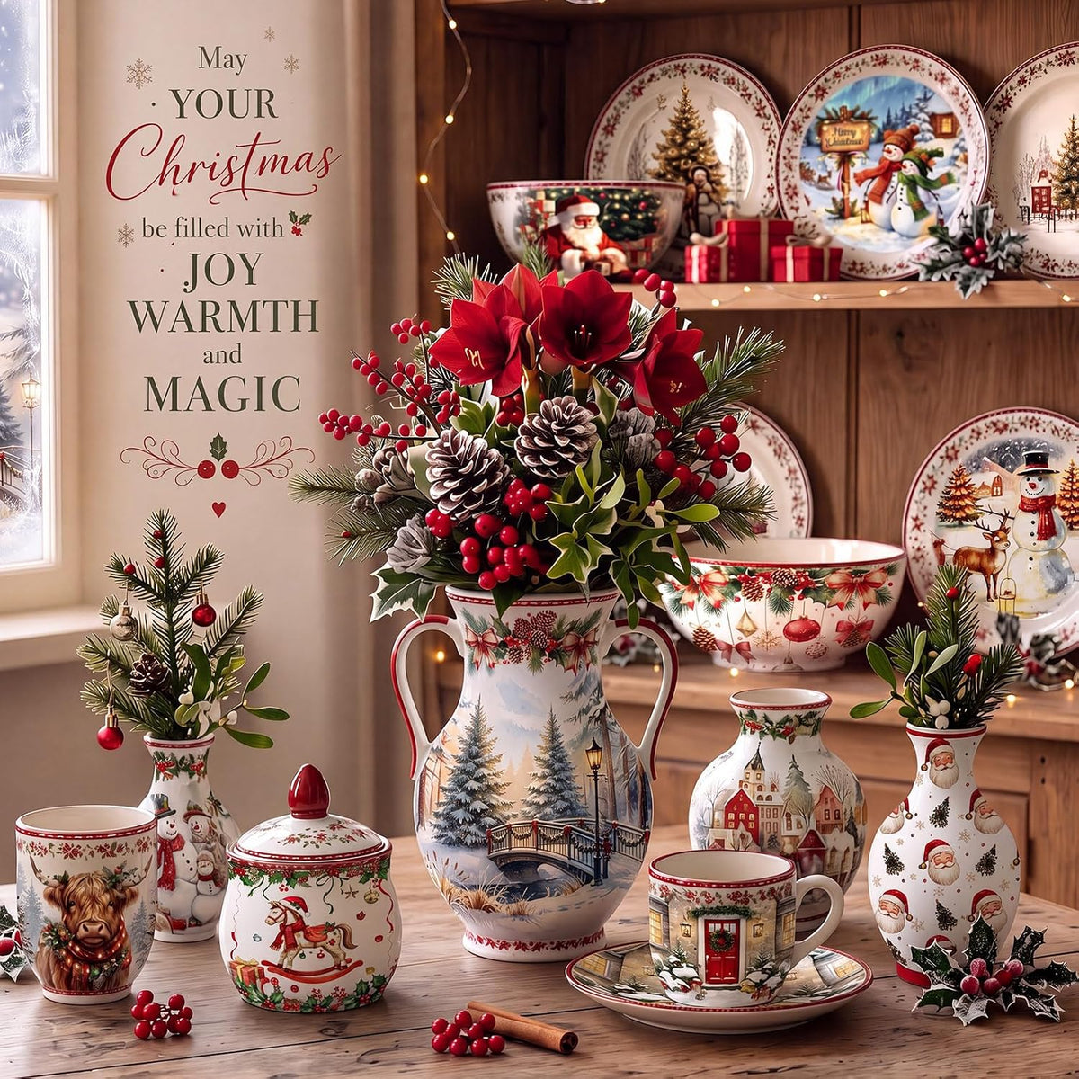 48 Pack 24 Styles Vintage Christmas Napkins for Decoupage, 13 Inch