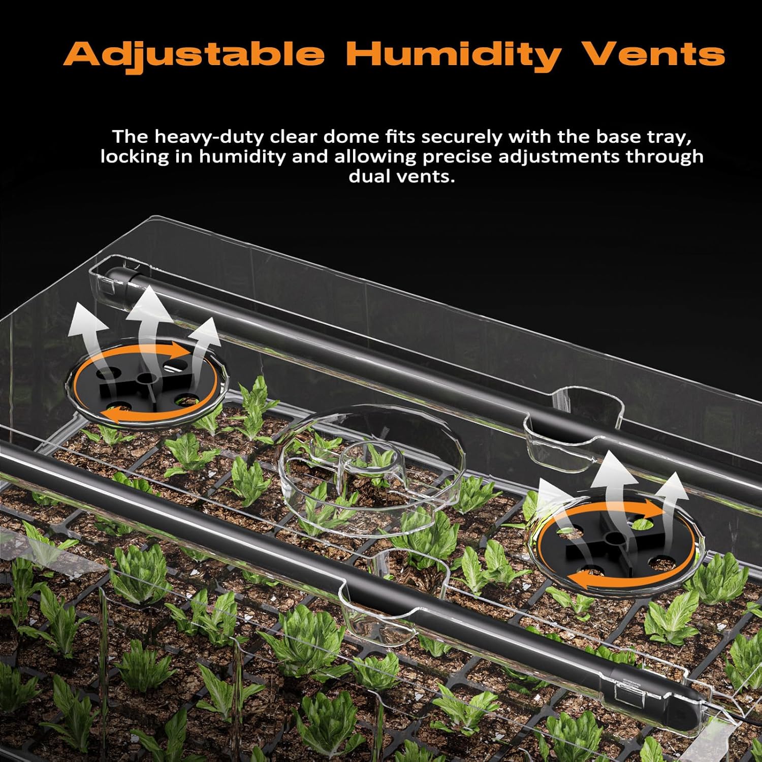 60-Cell Self-Watering Seed Starter Tray with Grow Light, Seed Starter Kit with 4.07” Humidity Dome, Indoor Seedling
