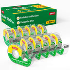 Double-Sided Tape, 1/2 in x 300 in, 12 Pack with Dispensers