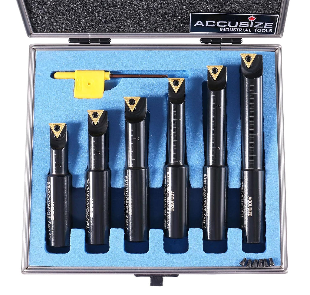 Accusize Industrial Tools Round Shank Indexable Boring Bar, 5/8 in