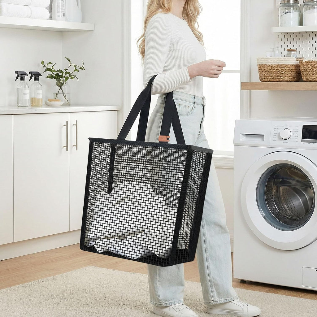 Collapsible Laundry Basket, 16.9 Gal. Large Pop-up Laundry Hamper with Long Carry Handles, Space-Saving Foldable