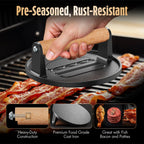 Smash Burger Press, Cast Iron Steak Weight Meat Patty Press Tool