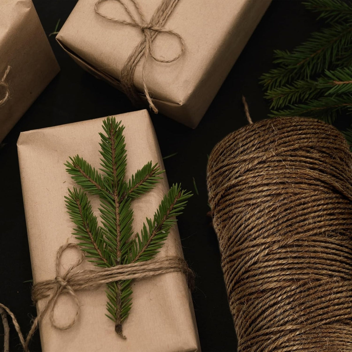 Natural Jute Twine String 328ft x 3mm Long Strong Twine Rope for Arts Crafts Ribbon Gift Wrapping Packing Christmas