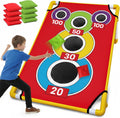 Cornhole Board with 21+ Games, 8 Bean Bags - Arcade Style Corn Hole Games for Adults and Kids, Portable Outdoor Yard