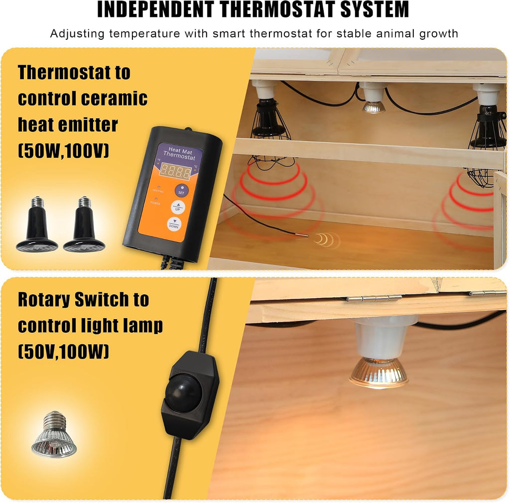 Intelligent Chicken Brooder Box for Chick with Smart Thermostat 32" Wide