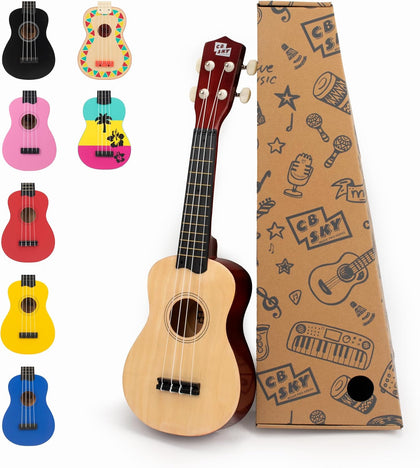 Soprano Ukulele 21"/53cm beginners, students kids guitar (Natural)
