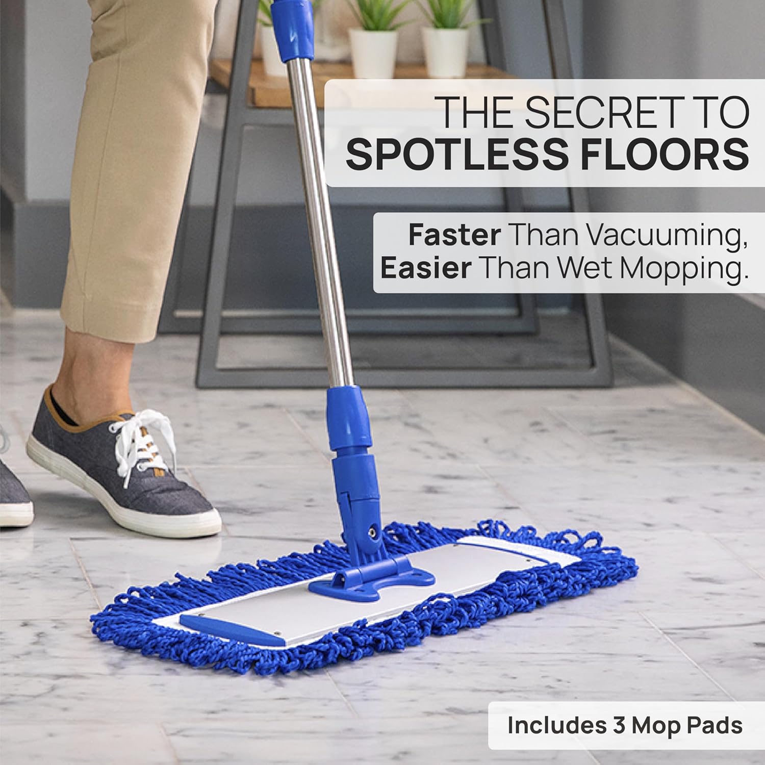 18” Pro Microfiber Hardwood Floor Mop - Cleans Floor in Seconds | Dust & Wet Mopping | Hardwood, Tile, Laminate &
