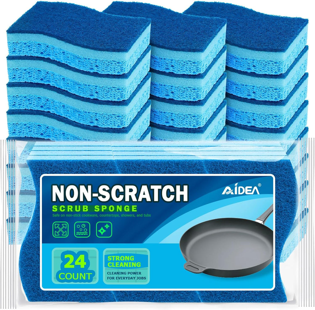 Sponges Kitchen-24Count, Non-Scratch Scrub Sponge, Sponge for Dishes