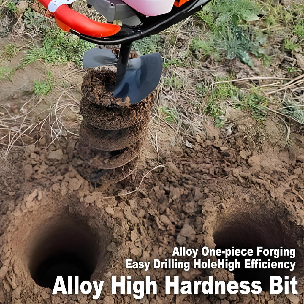 Heavy-Duty Earth Auger Drill Bit - 3" x 31.5" Post Hole Digger with Tungsten Carbide Tip for Fence, Tree Planting