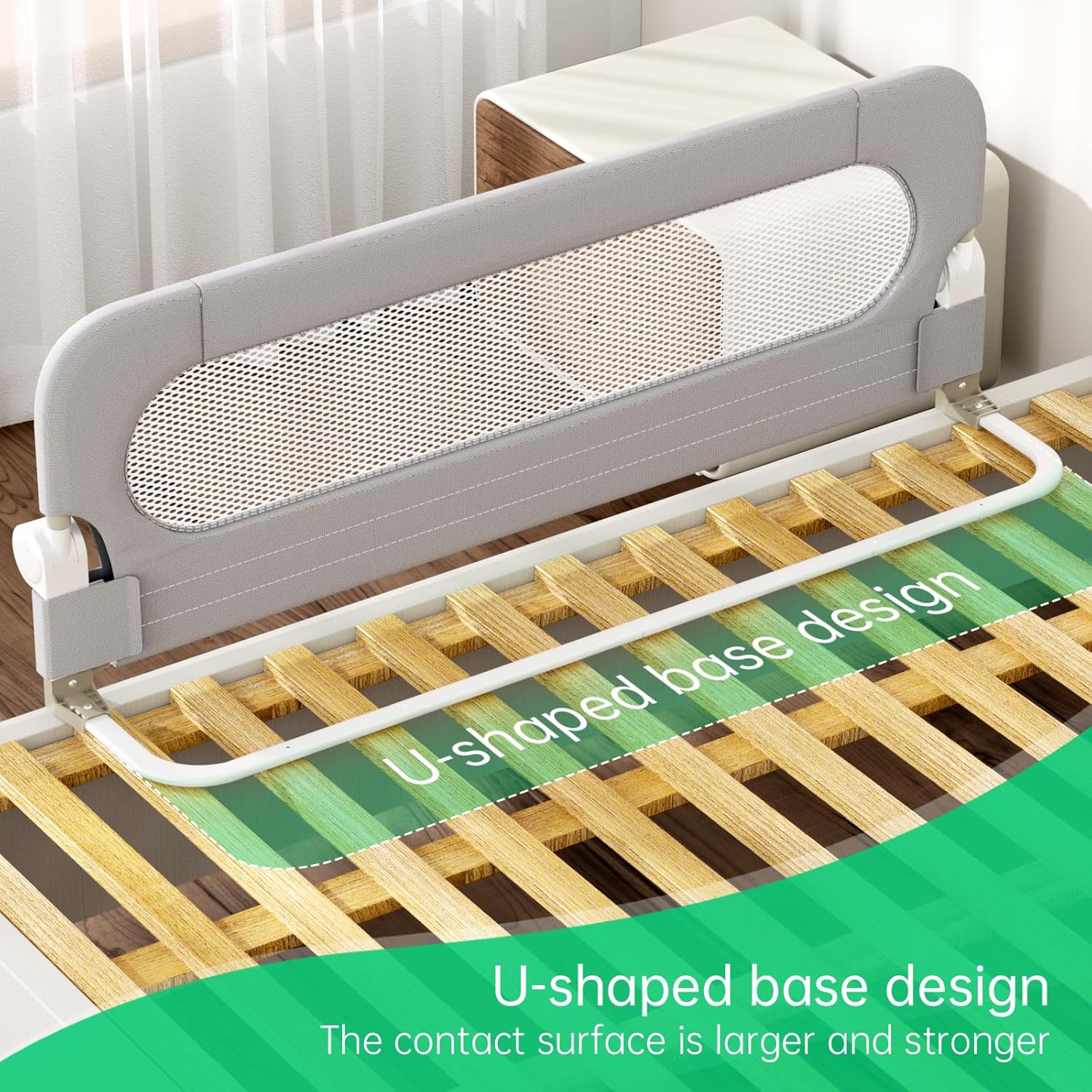 Folding Bed Rail for Toddlers,Baby Bed Rail Guard with Reinforced Anchor Safety System,Fit Bunk,Full