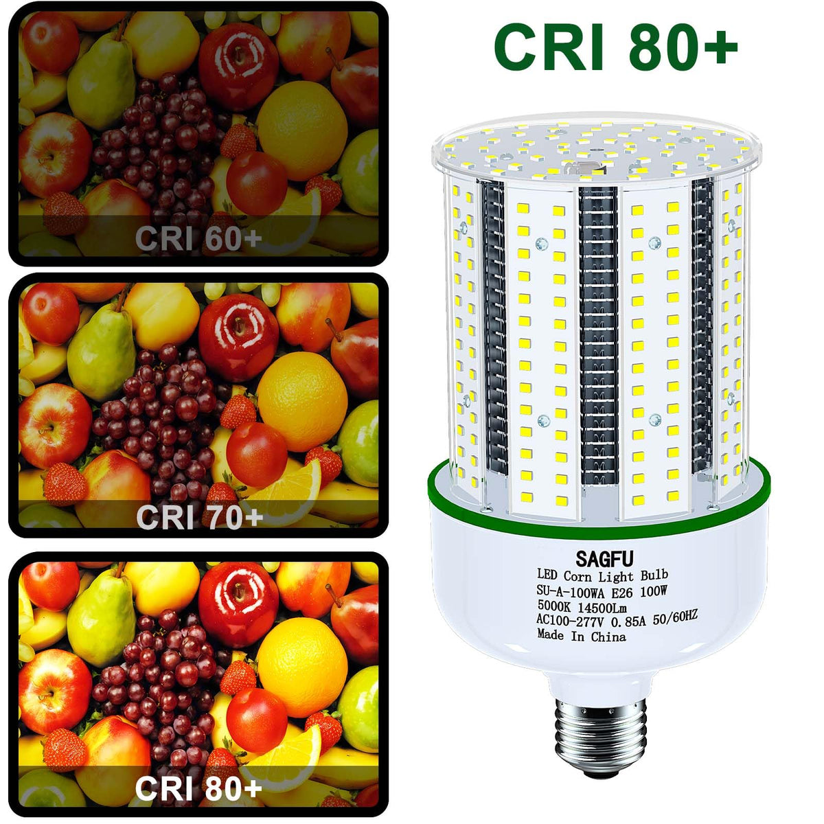 100W LED Corn Light Bulb,LED Corn Bulb 5000K Daylight White,2-Pack 1000W Equivalent, Super Bright,E26 E39 Base for