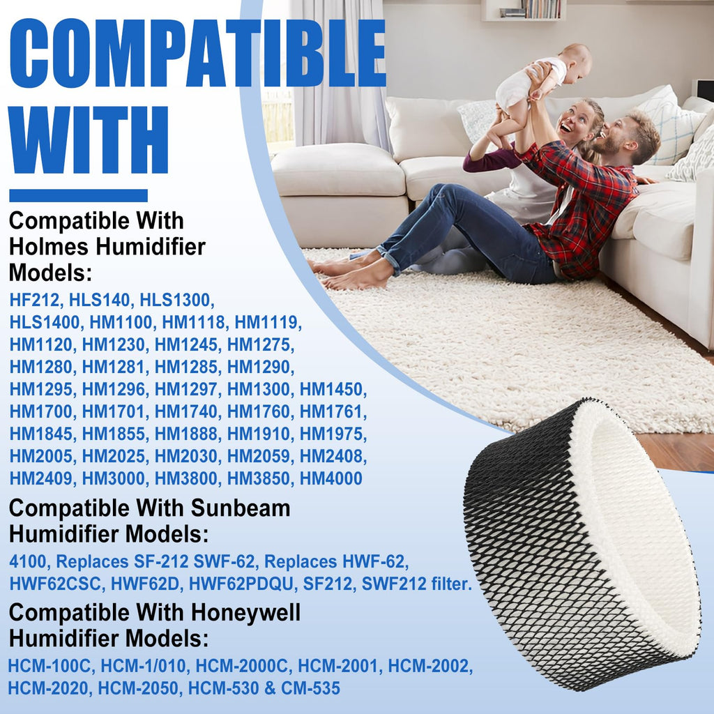 HWF62 Humidifier Filter A Compatible with Holmes Sunbeam, 6 Pack