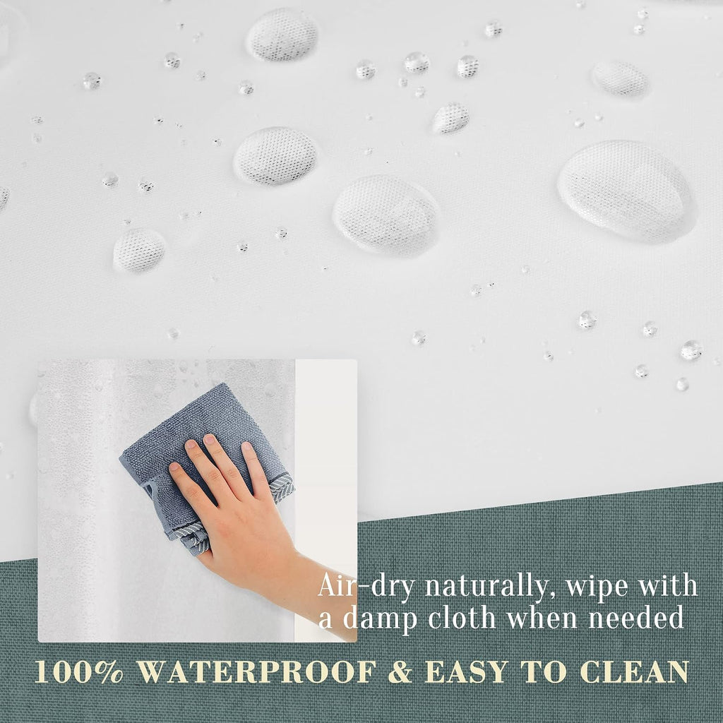 No Hook PEVA Shower Curtain or Liner, Standard Size 71 x 74, Frost | 8G Heavy Duty, Frosted Bathroom Shower Curtain