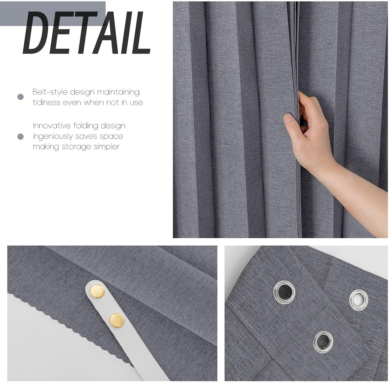 Magnetic Folding Shower Curtains Fabric Polyester Material Waterproof Shower Curtain Suitable for Family Hotel