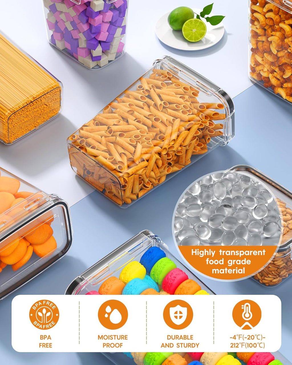 Airtight Food Storage Containers with Lids, 24 PCS Kitchen and Pantry Organization Canisters, BPA-Free, PVC-Free