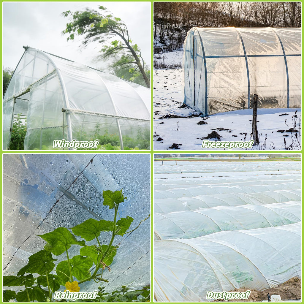 6 Mil Greenhouse Plastic Sheeting, 10 x 50 FT Clear Polyethylene Film