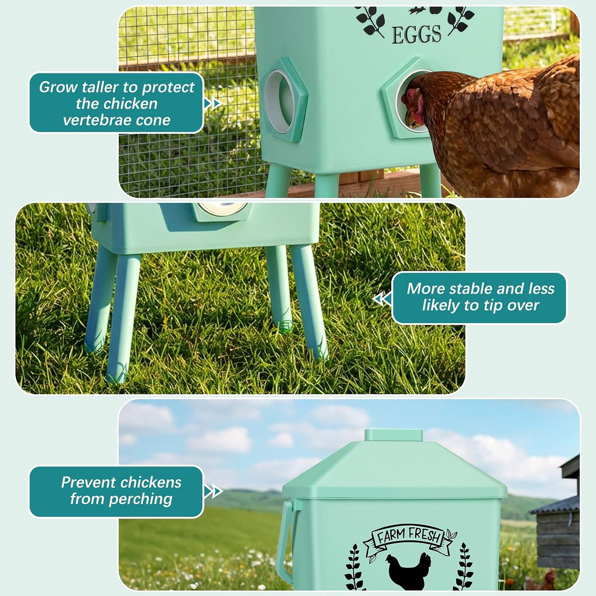 TGEYD 4.2 Gallon Automatic Chicken Waterer & Hanging Chicken Feeder Set