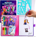 Kpop Demon Hunters Fashion Sketch Set, Includes Coloring Book, Gel Pens, Kpop Demon Hunters Stickers, Stencils &
