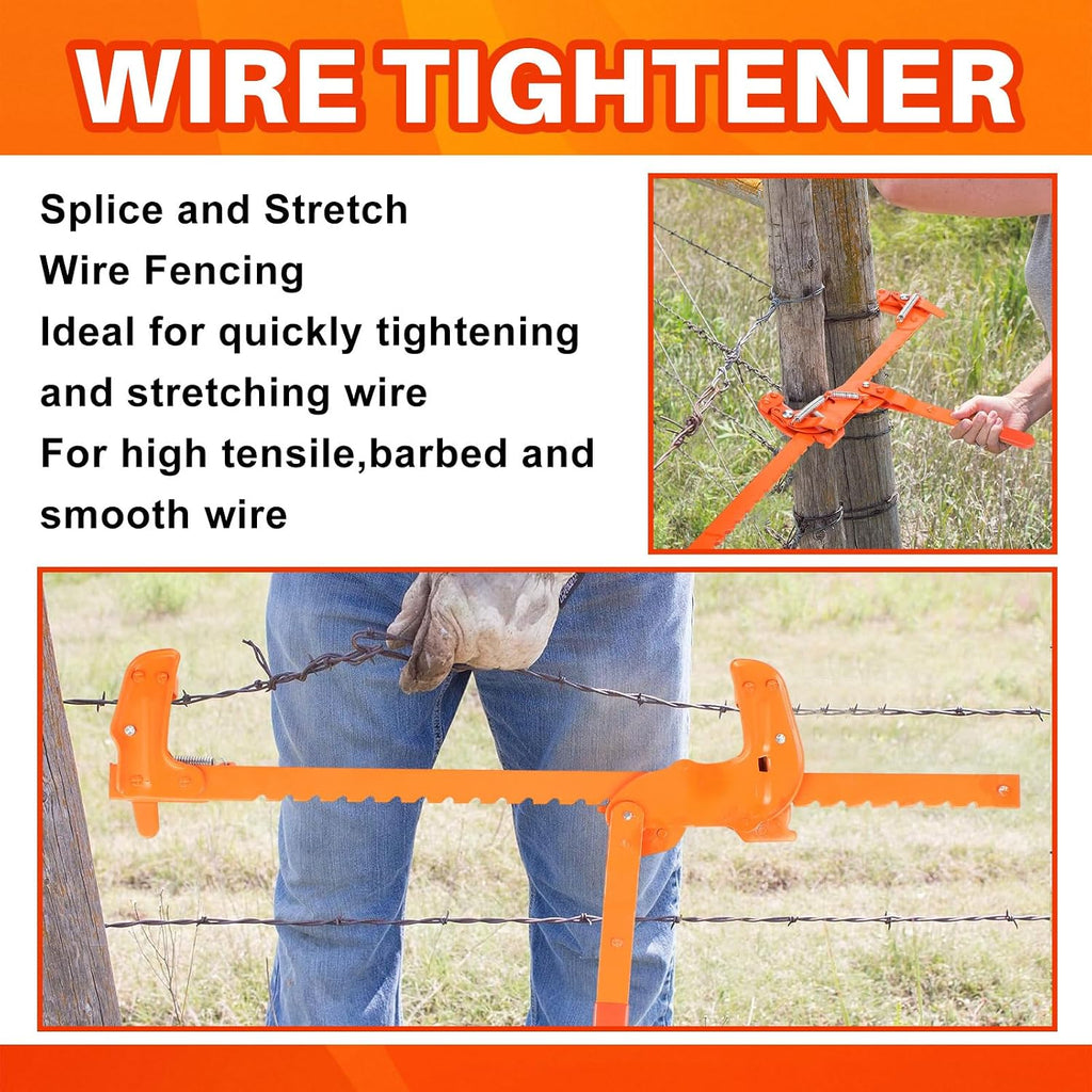 5 Pcs Fence Tool Set Carbon Steel Fence Stretcher Tool Barbed Wire Pullers 10 Inch Fencing Pliers Cutter Wire Twister